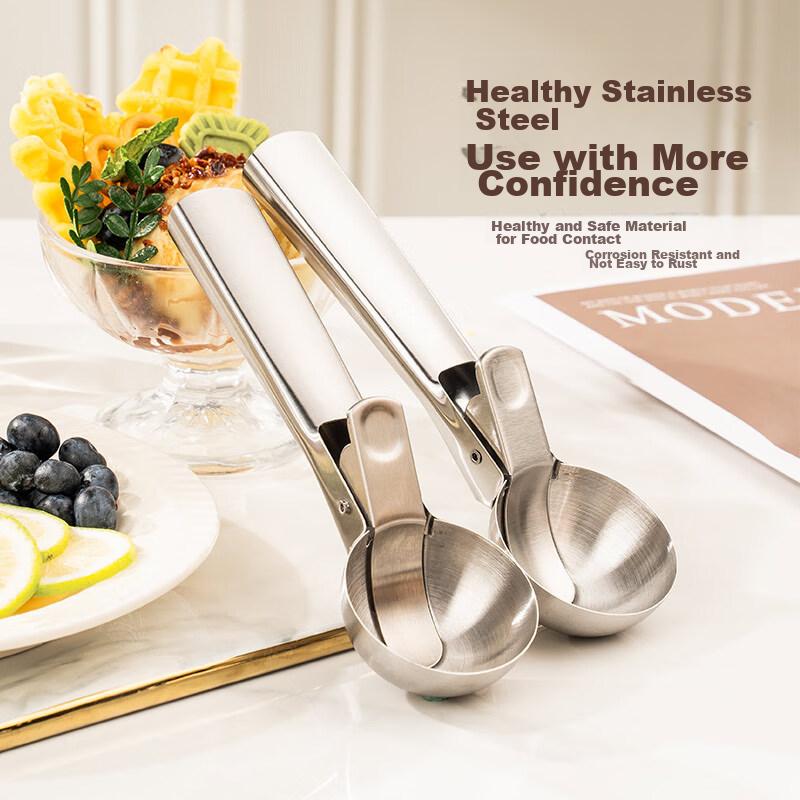 CAIZHI Stainless Steel Ice Cream Scoop, Ball Maker, Fruit Spoon, Watermelon Scoo...