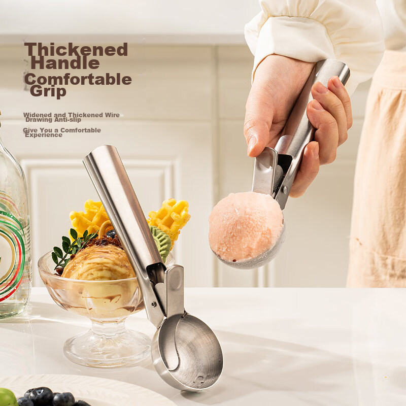 CAIZHI Stainless Steel Ice Cream Scoop, Ball Maker, Fruit Spoon, Watermelon Scoo...