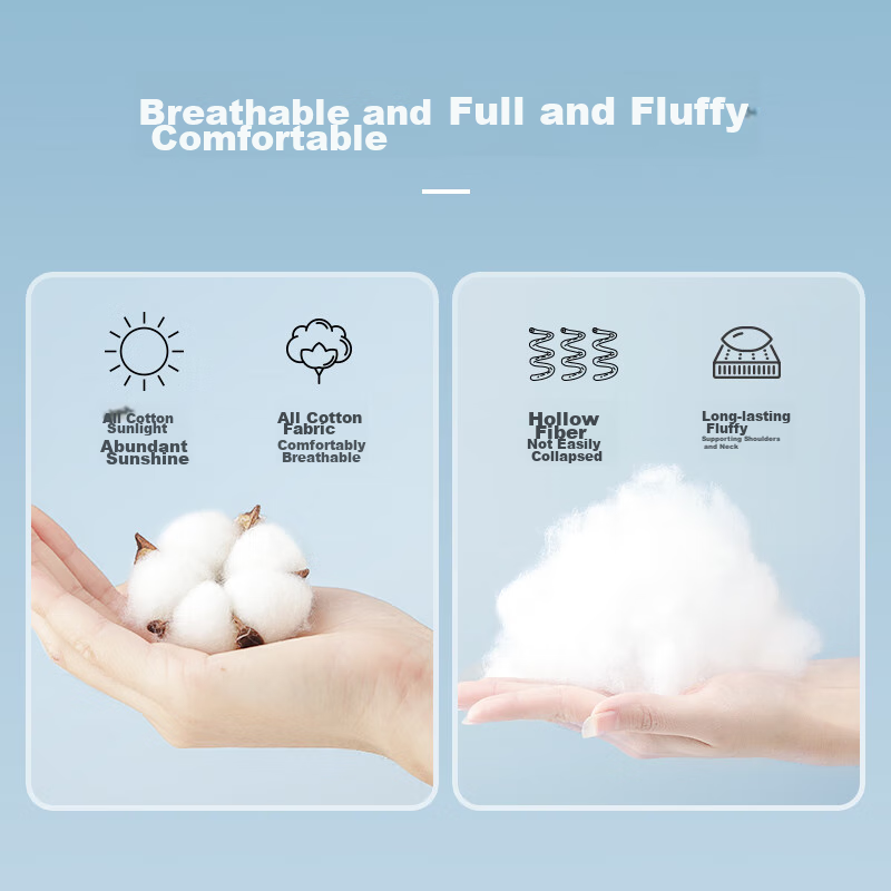 BEYOND Cotton Pillow, Washable, Single Pure Cotton Soft Pillow Core, Low Pillow,...