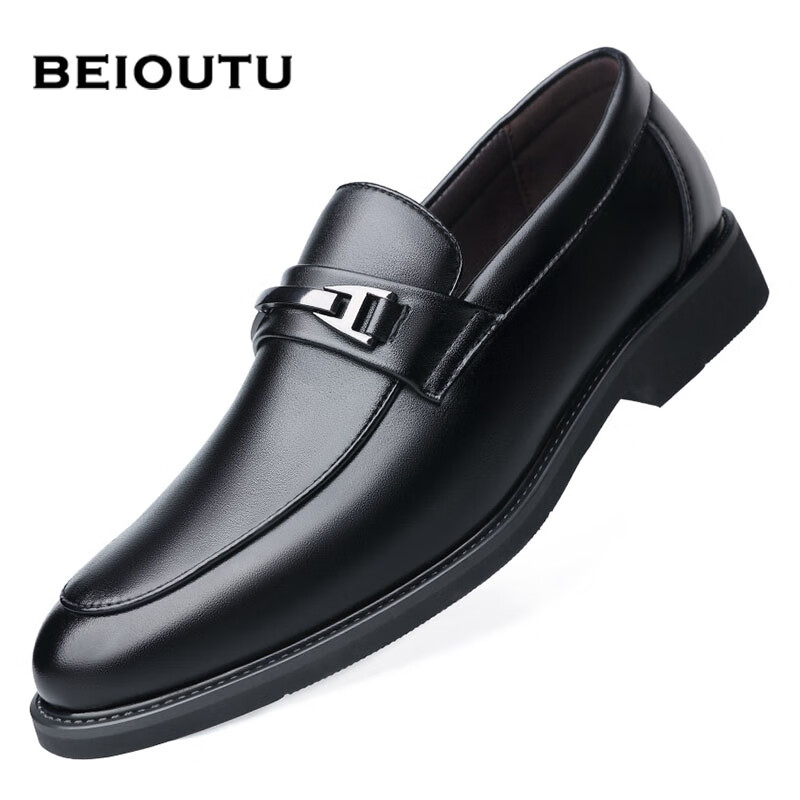 BEIOUTU Men's Slip-On Leather Shoes, Business Casual, Fashionable Loafers, Forma...