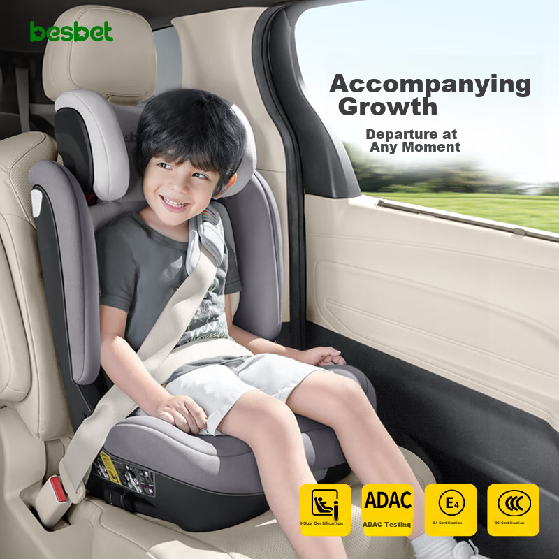 Besbet Child Safety Car Seat for Ages 3-12, I-Size Certified Growth Size, Turmer...