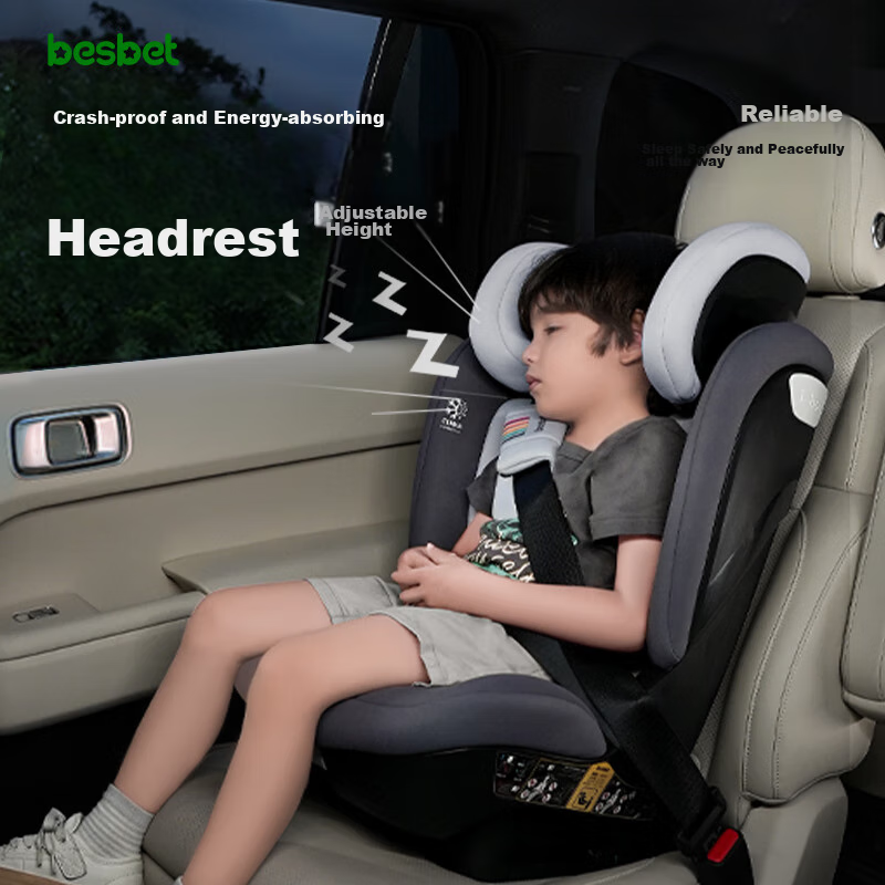 Besbet Child Safety Car Seat for Ages 3-12, I-Size Certified Growth Series, Knig...