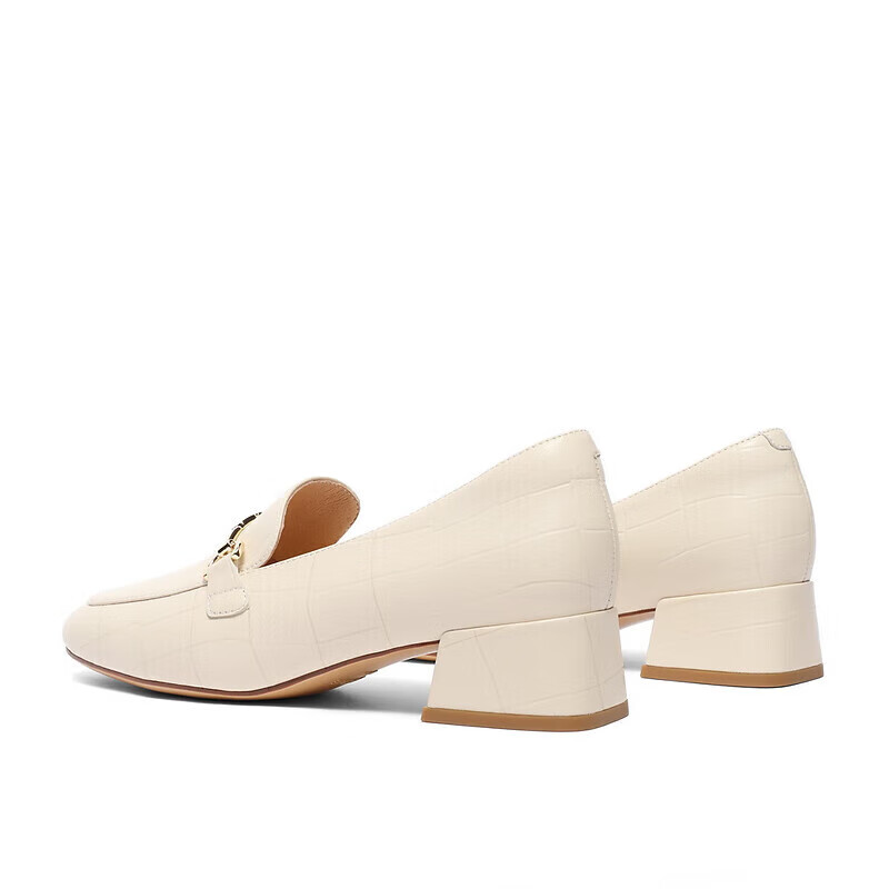 Belle Commuter Loafers for Women, Sheepskin Embossed OL Flats BZ520CA3, Beige, S...