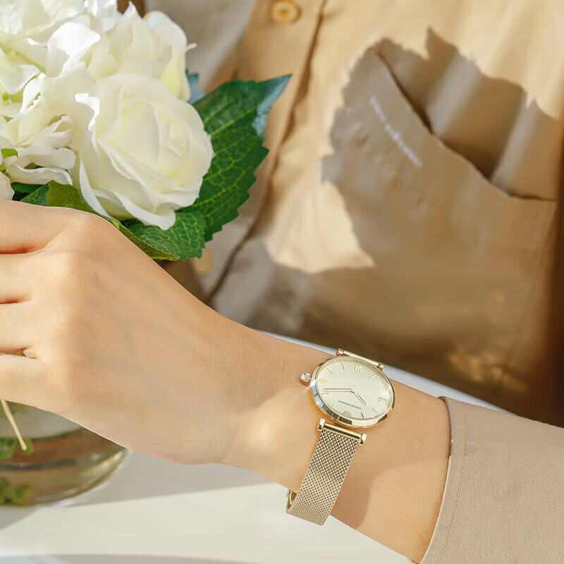 Emporio Armani Women's Watch AR1957, Minimalist Stainless Steel Strap European a...