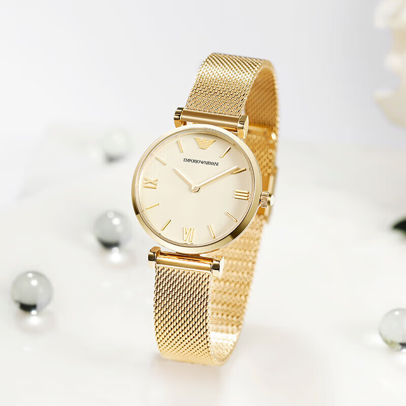 Emporio Armani Women's Watch AR1957, Minimalist Stainless Steel Strap European a...