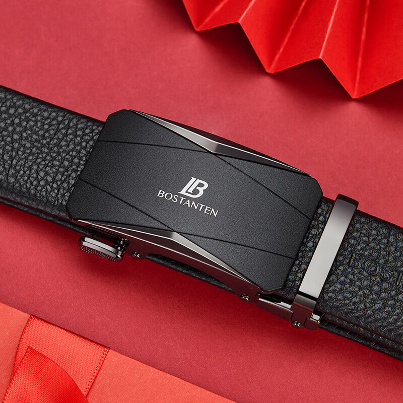 BOSTANTEN Men's Leather Belt with Automatic Buckle, Top-Grain Cowhide Waist Belt...