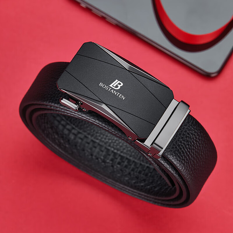 BOSTANTEN Men's Leather Belt with Automatic Buckle, Top-Grain Cowhide Waist Belt...