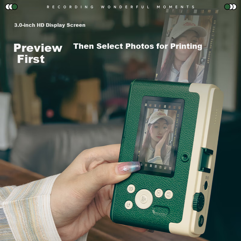 Instant Camera with High Definition Color Printing, Direct Photo Printing, Birth...