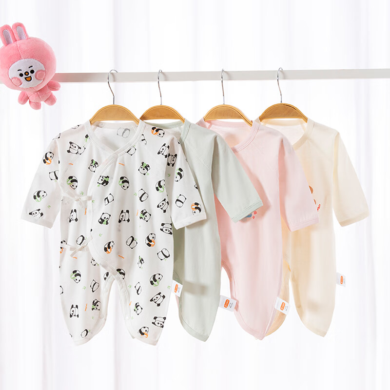 Babyprints Baby Romper 2-Pack, Newborn Butterfly Suit, Long-Sleeve Belly-Protect...