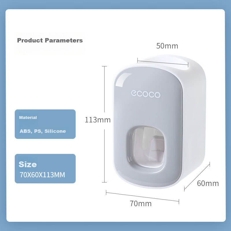 Ecoco Toothbrush Holder, Bathroom Vanity Wall-Mounted Toothpaste Squeezer, Autom...