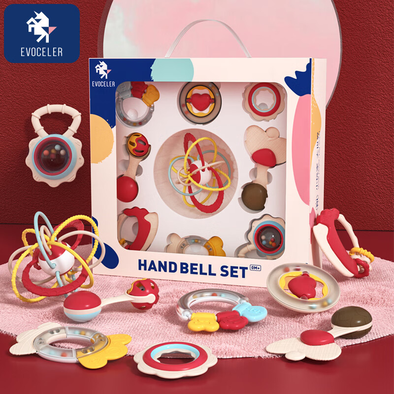 EVOCELER Infant Toy Rattle, Newborn Gift Box, 0-1 Year Old Baby Full Moon Gift,...