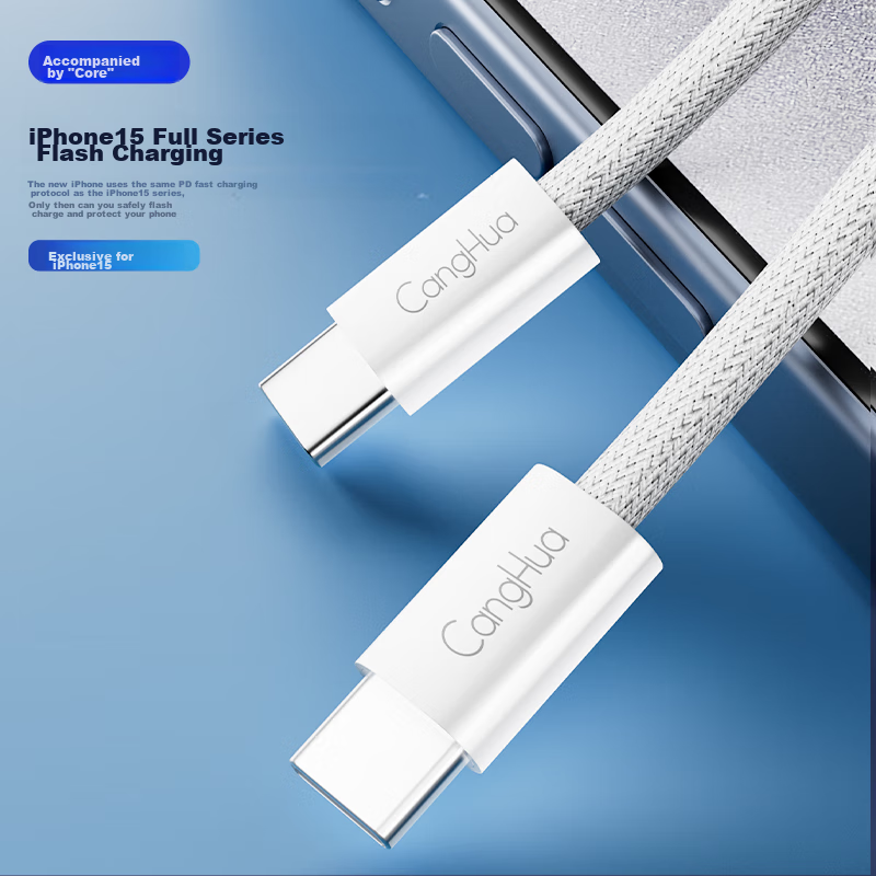CangHua Apple 15/16 Charging Cable, Type-C Data Cable, Dual-Ended PD60W Fast Cha...