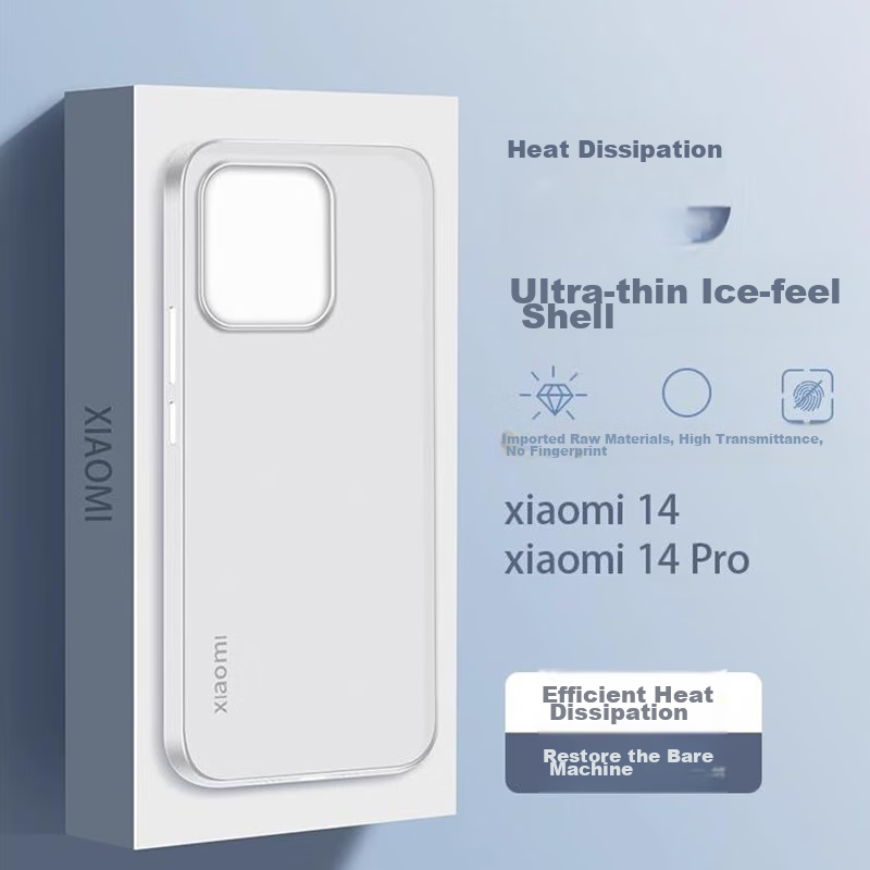 EDDGA Phone Case for Xiaomi 14, Ultra-Thin Frosted Semi-Transparent Full Lens Pr...