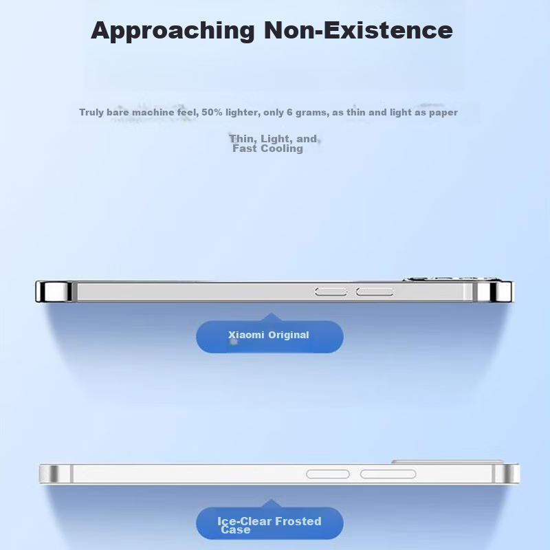 EDDGA Phone Case for Xiaomi 14, Ultra-Thin Frosted Semi-Transparent Full Lens Pr...