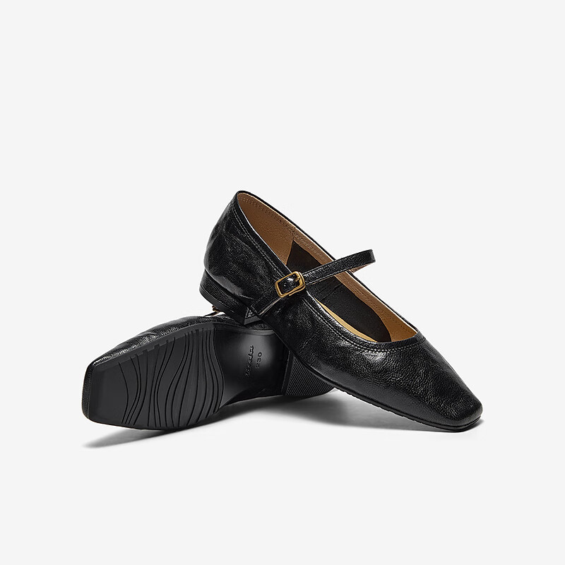 Bata Women's 2025 Spring Vintage Sheepskin Elegant Mary Jane Shoes 7091AAQ5 Blac...