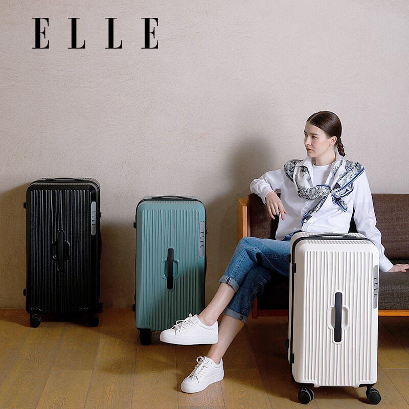 ELLE Suitcase French Fashion Trolley Case Women's Travel Luggage Large Capacity...