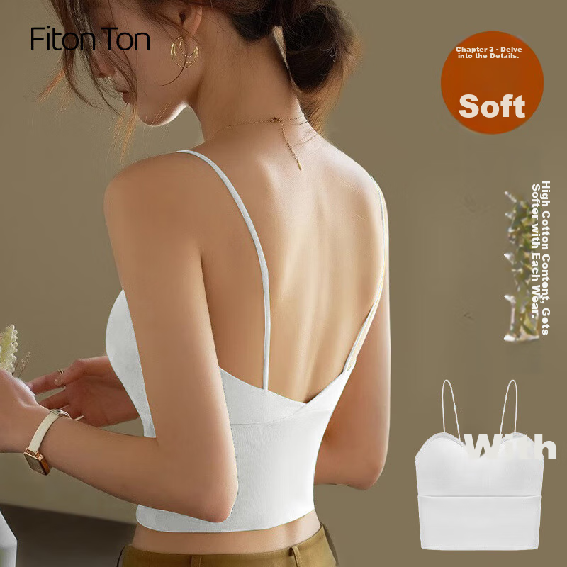 FitonTon Women's Camisole Bra, Beautiful Back Design, Sports Yoga Bra with Built...