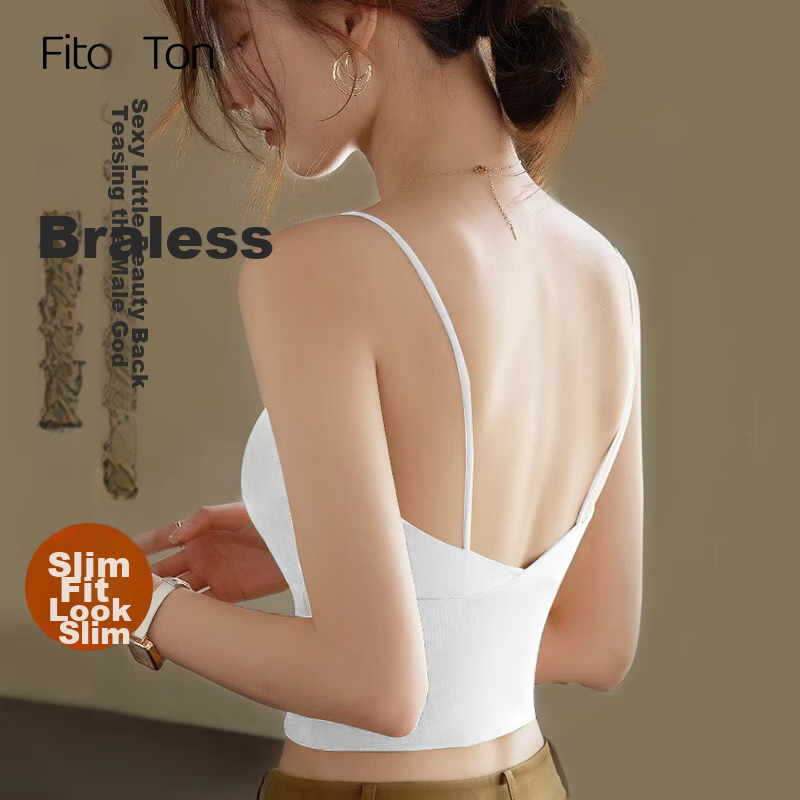 FitonTon Women's Camisole Bra, Beautiful Back Design, Sports Yoga Bra with Built...