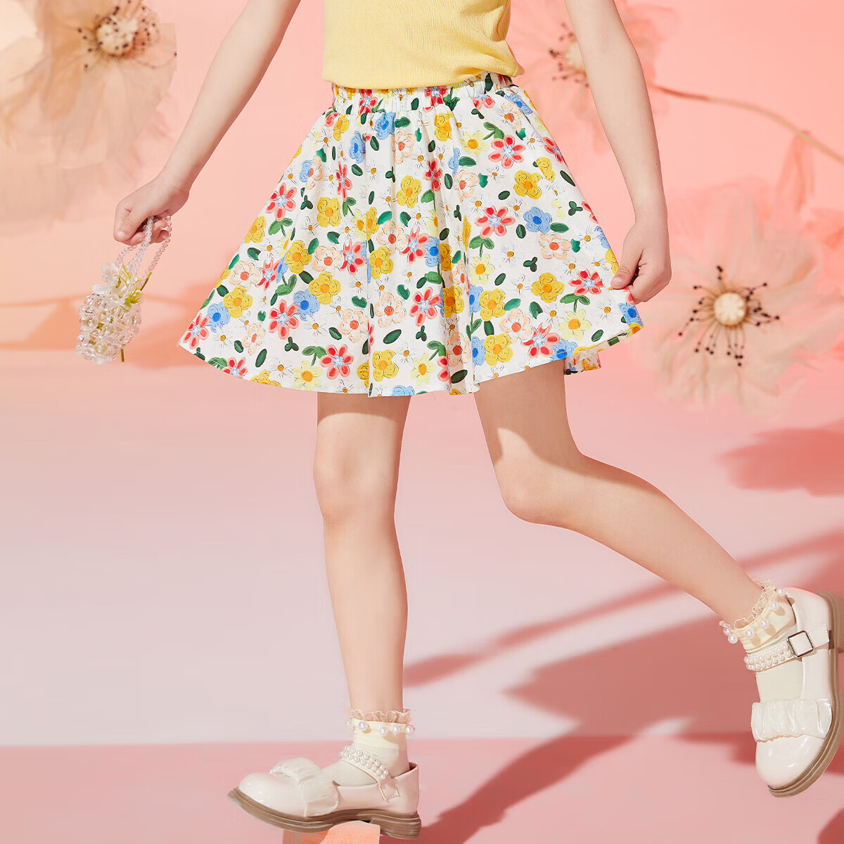 ASK JUNIOR Girls' Shorts, Summer 2025, for Older Children, All-Over Floral Print...