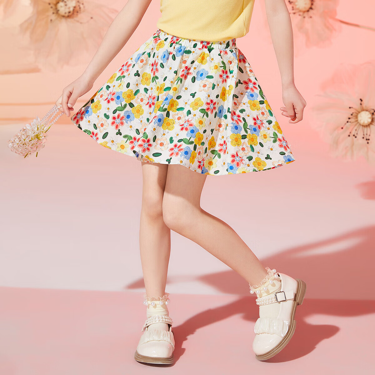 ASK JUNIOR Girls' Shorts, Summer 2025, for Older Children, All-Over Floral Print...