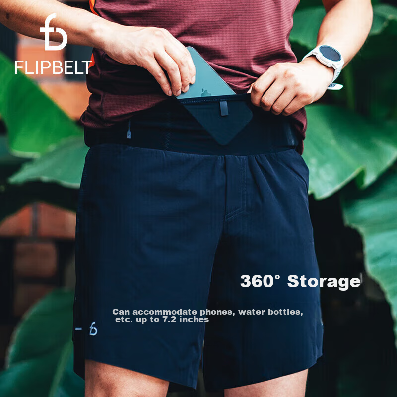 Flipbelt Men's Sports Waist Pack Shorts, Quick-Dry Fitness Track And Field Runni...