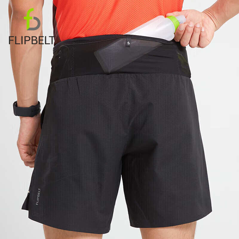 Flipbelt Men's Sports Waist Pack Shorts, Quick-Dry Fitness Track And Field Runni...