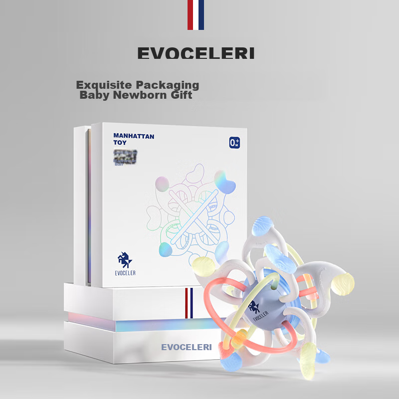 EVOCELER Newborn Manhattan Teething Ball, Infant Toy, 0-1 Year Old Baby Teether
