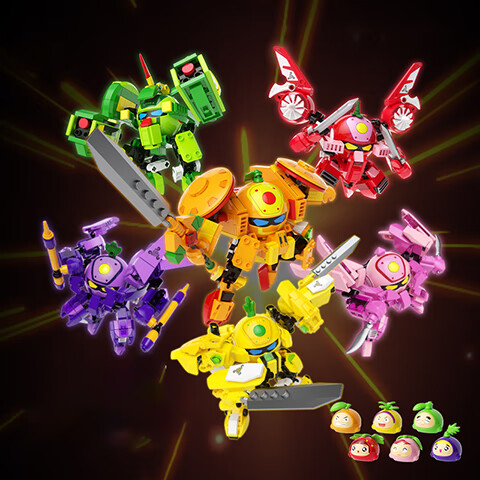 F5 Building Blocks Assembly Fruit Warrior Special Attack Combined Mecha Model Ch...
