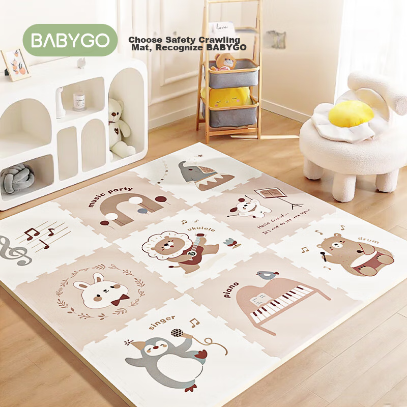 Babygo Baby Interlocking Crawling Mat, Infant Walking Anti-Fall Play Mat, XPE Th...