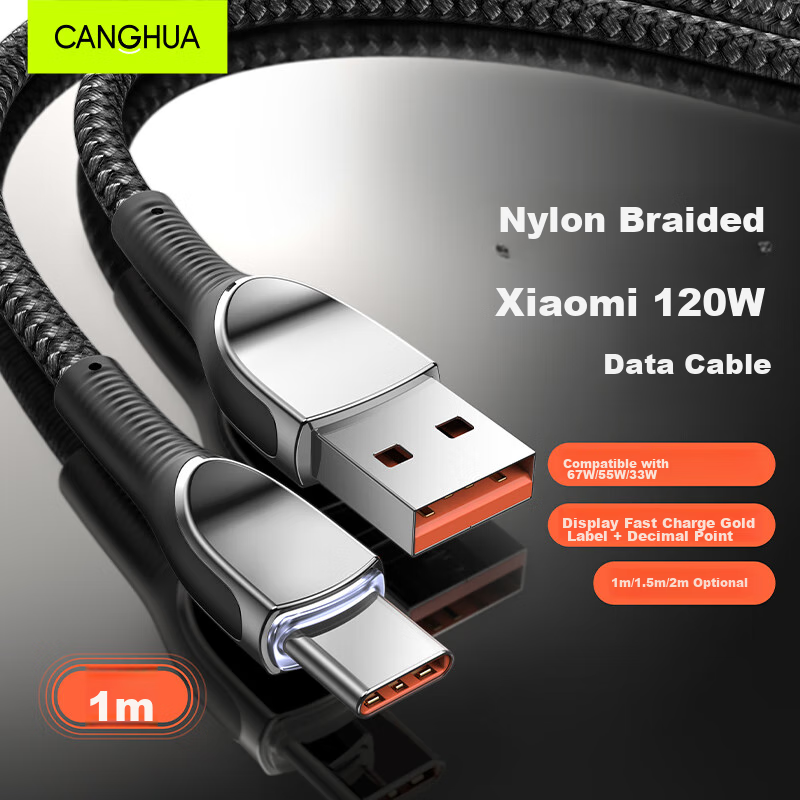CangHua, Suitable for Xiaomi Data Cable, Type-C 6A Charging Cable, 120W/67W/33W...
