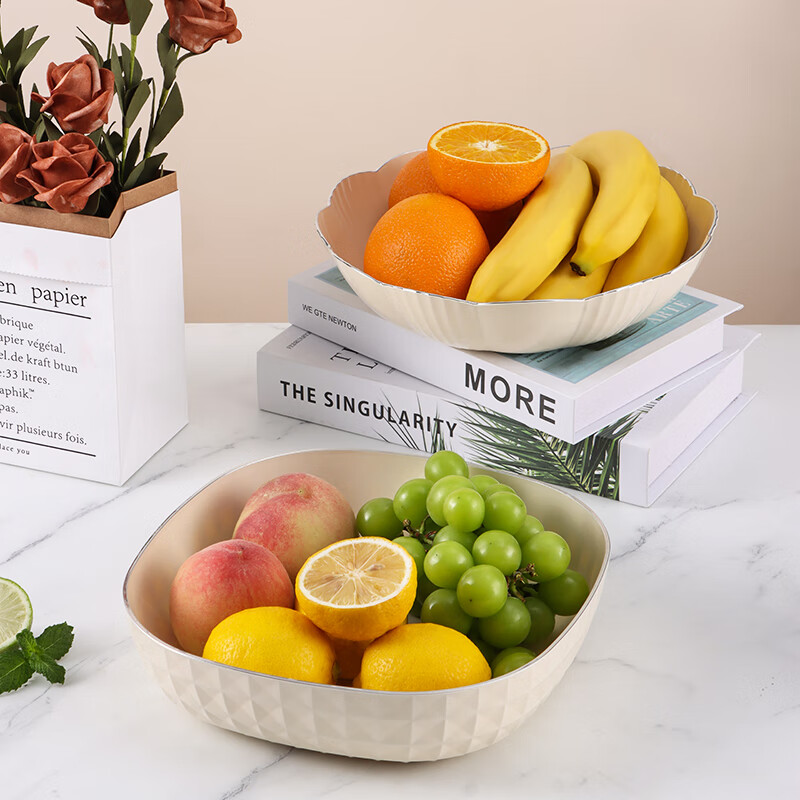 Baijie Fruit Plate, Snack Tray, Home Use Fruit Dish, Living Room Dried Fruit Pla...