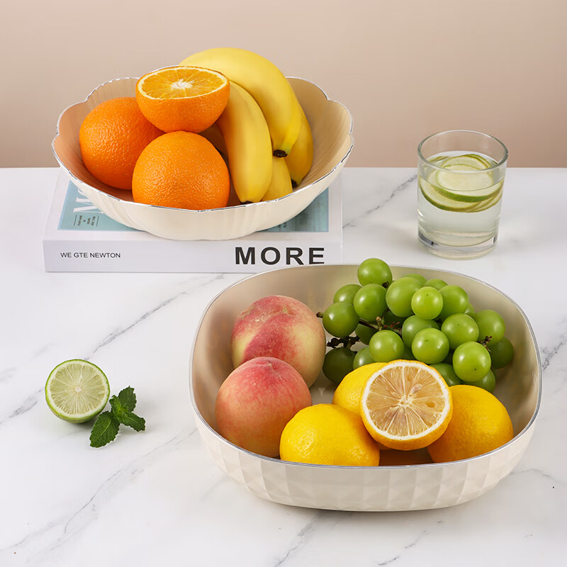 Baijie Fruit Plate, Snack Tray, Home Use Fruit Dish, Living Room Dried Fruit Pla...