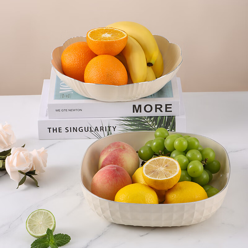 Baijie Fruit Plate, Snack Tray, Home Use Fruit Dish, Living Room Dried Fruit Pla...