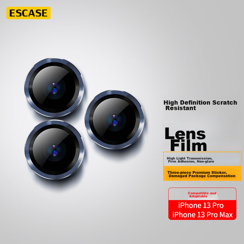 ESCASE IPhone 13 Pro Max/13 Pro Camera Lens Protector, Metal Rear Camera Full Co...