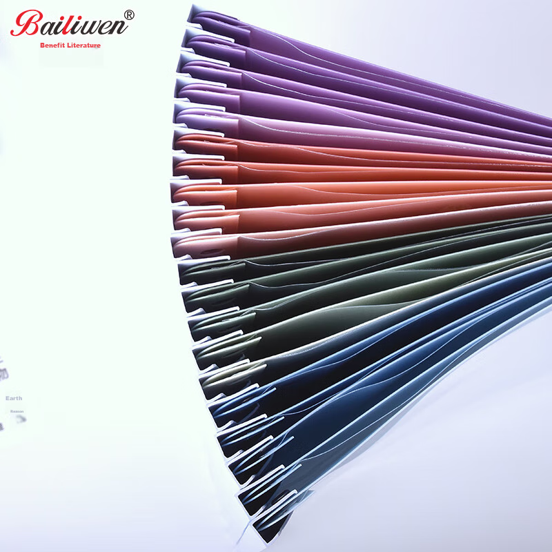 Bailiwen QW328 Gradient Purple Rotating Lever Arch File (5 Pieces), Side-Opening...