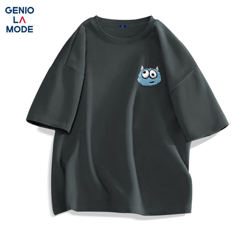 GENIOLAMODE Men's T-Shirt, Pure Cotton, Summer Casual Versatile Round Neck, Yout...