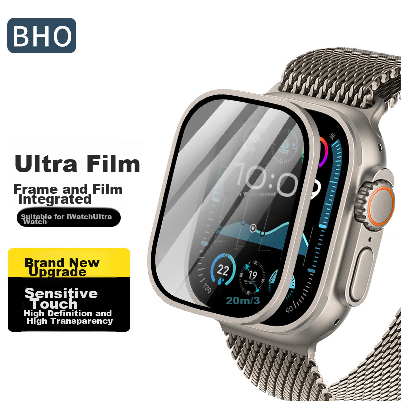 BHO Compatible Apple Watch Ultra 2 Tempered Glass Screen Protector, Full Coverag...