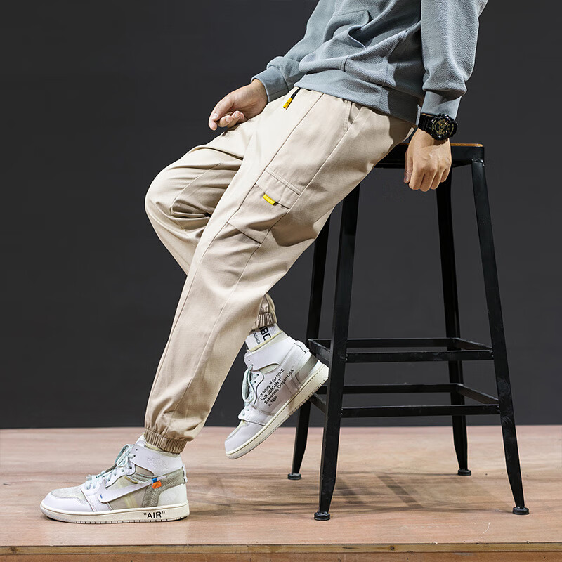 Foss Phil Men's Casual Pants, Spring And Summer Pure Cotton Cargo Wide-Leg Loose...