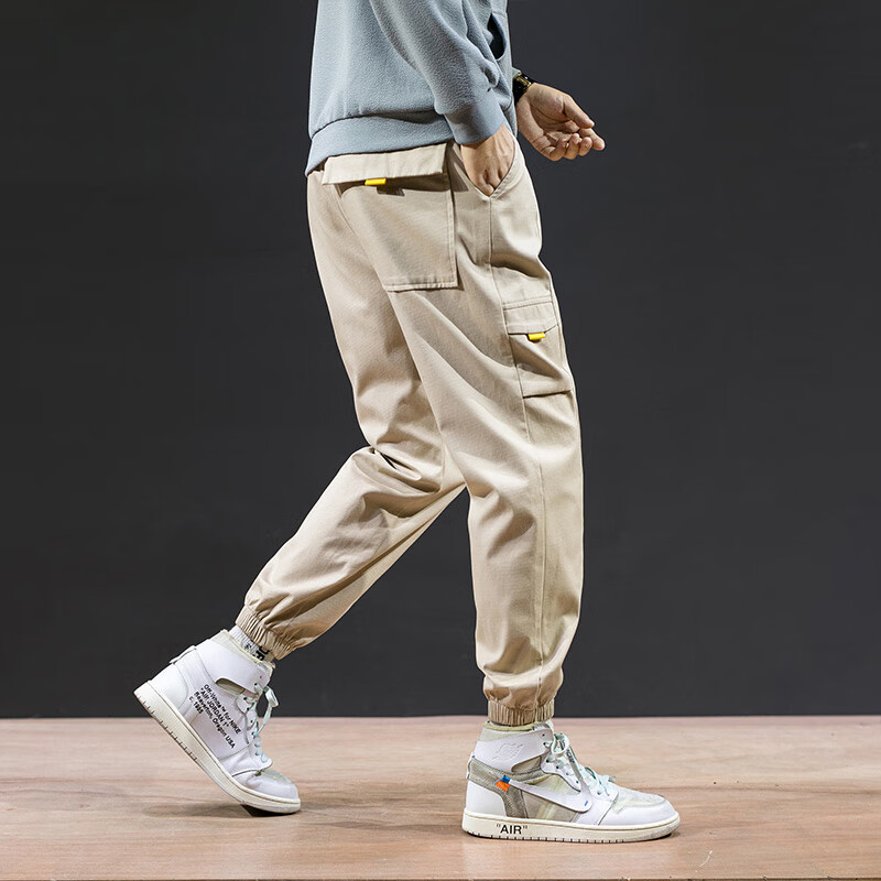 Foss Phil Men's Casual Pants, Spring And Summer Pure Cotton Cargo Wide-Leg Loose...