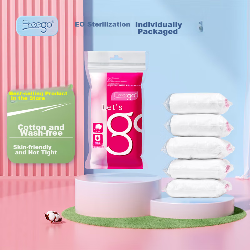 Freego Disposable Cotton Underwear for Travel And Postpartum Women, Portable 5 I...