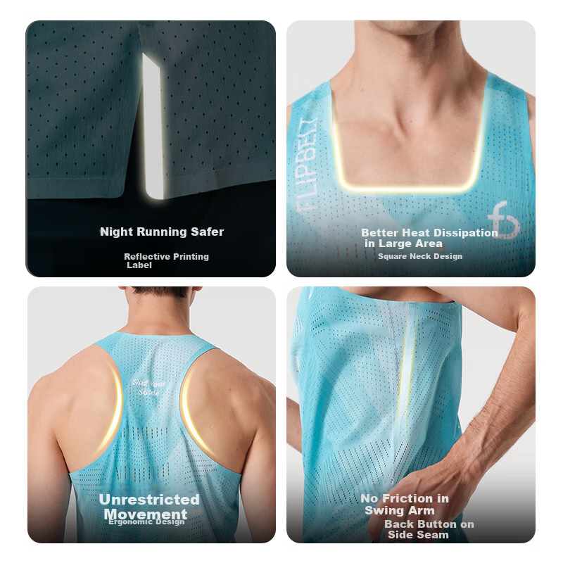 Flipbelt Men's Wind Tunnel Tank 2.0 Sport Summer Sleeveless T-shirt Running Fitn...