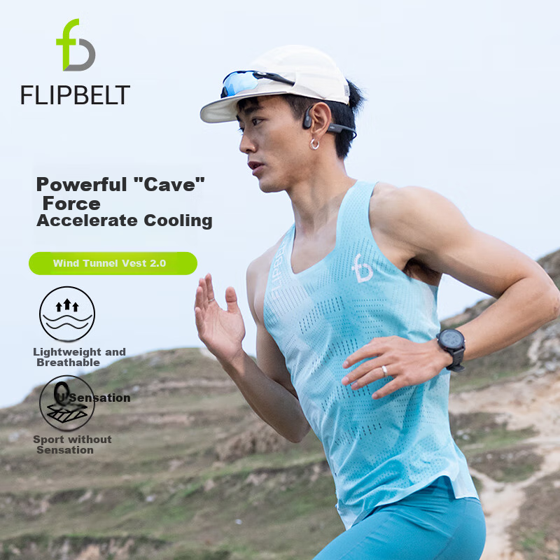 Flipbelt Men's Wind Tunnel Tank 2.0 Sport Summer Sleeveless T-shirt Running Fitn...
