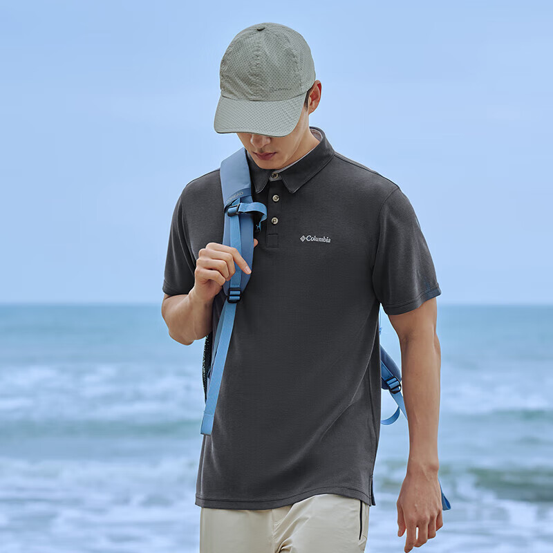 Columbia Men's Polo Shirt, Spring/summer 2025, Casual Breathable Short-Sleeve Co...