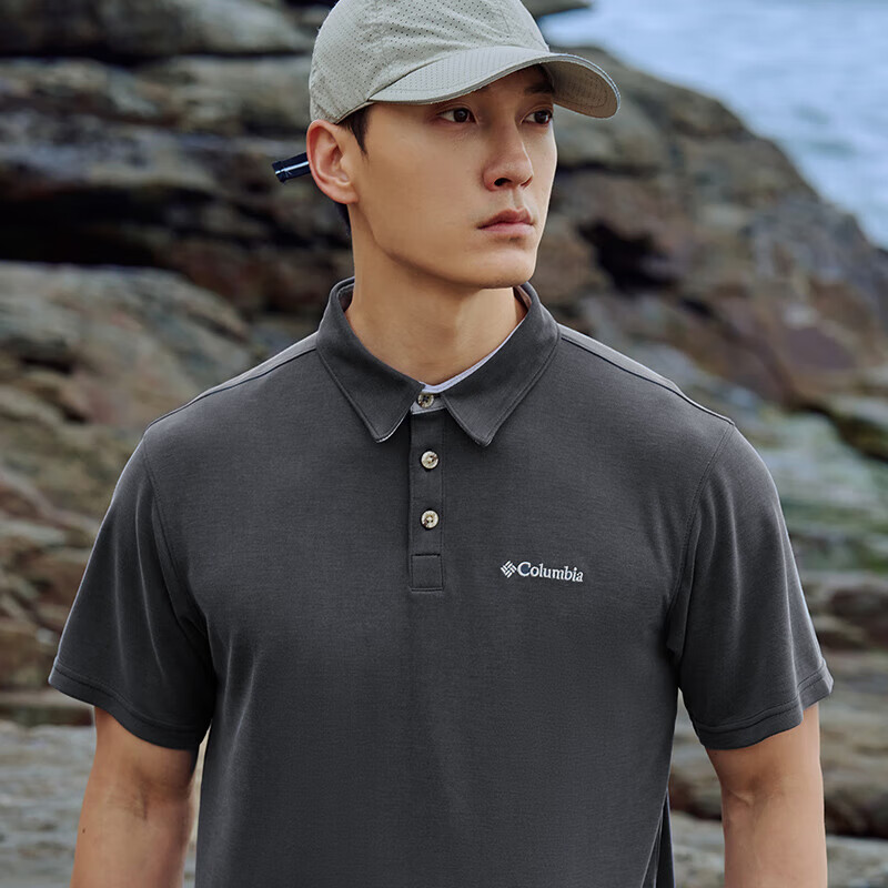 Columbia Men's Polo Shirt, Spring/summer 2025, Casual Breathable Short-Sleeve Co...