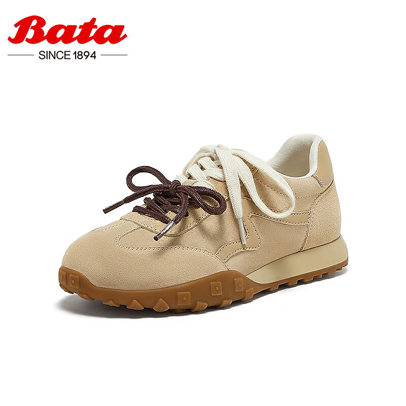 Bata Women's 2025 Spring Thick-Soled Breathable Casual Sneakers for Shopping Mal...