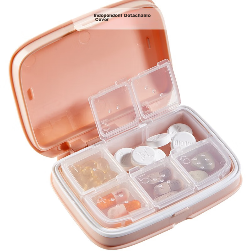 Daisy Leaf Portable Pill Organizer Box, Weekly Seven-Day Pill Reminder Box for E...