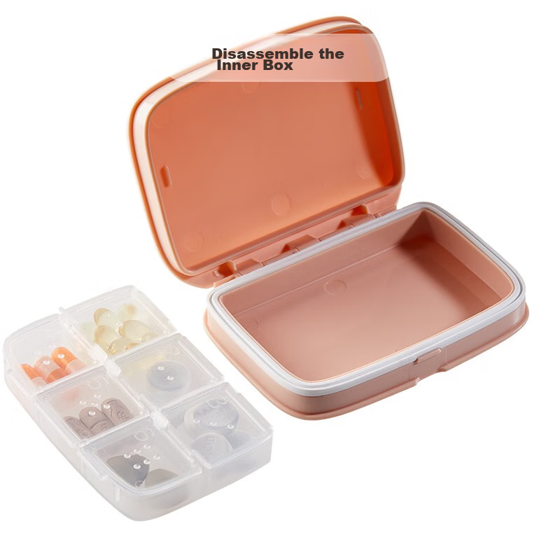 Daisy Leaf Portable Pill Organizer Box, Weekly Seven-Day Pill Reminder Box for E...