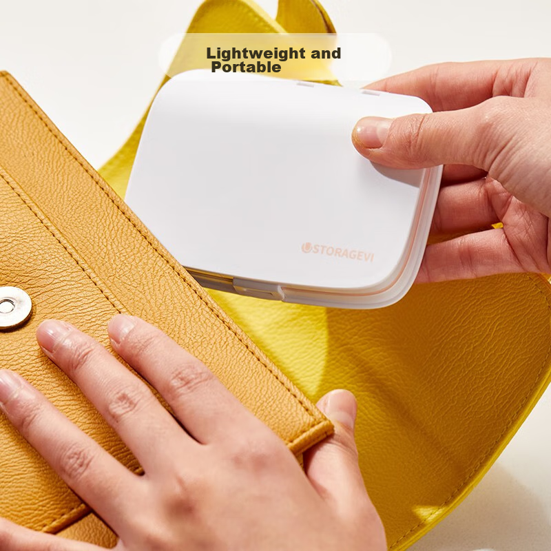 Daisy Leaf Portable Pill Organizer Box, Weekly Seven-Day Pill Reminder Box for E...