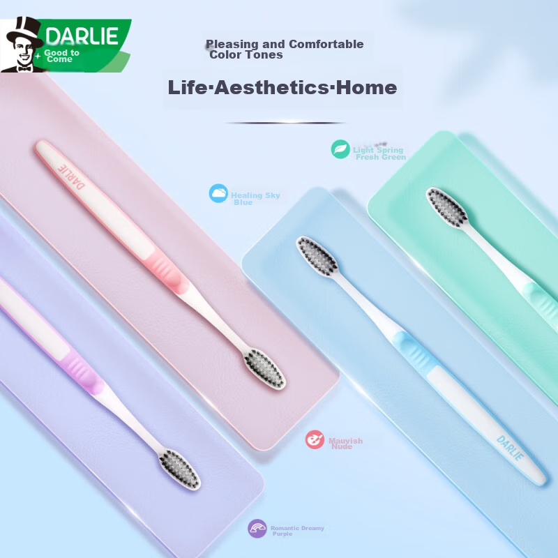 DARLIE (Formerly Black Man) Double-Fiber Soft Bristle Toothbrush, Extra Long Cha...
