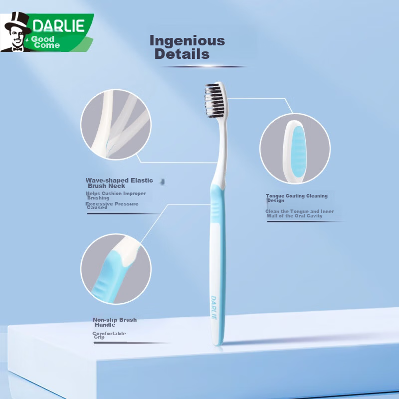 DARLIE (Formerly Black Man) Double-Fiber Soft Bristle Toothbrush, Extra Long Cha...